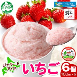 ふるさと納税 弟子屈町 【のし付】 くりーむ童話のカップアイスクリーム いちご 100ml×6個 北海道 弟子屈町 2331