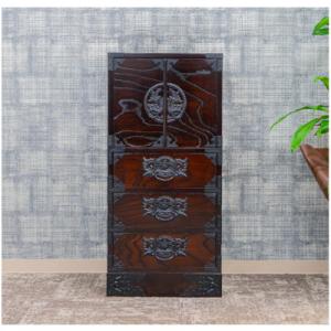 ふるさと納税 利府町 仙台箪笥 　45巾すきまチェスト　KC-321拭き漆塗り(お申込書返送後1ヵ月〜4ヵ月程度でお届け)