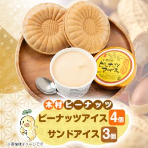 ふるさと納税 館山市 木村ピーナッツのアイスセット　ピーナッツアイス4個 &amp; サンドアイス3個