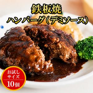 ふるさと納税 飯塚市 鉄板焼ハンバーグ(デミソース)10個セット