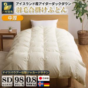 ふるさと納税 韮崎市 【中厚】アイダーダウン98% 羽毛布団 合掛け セミダブル アイダーダック ア...