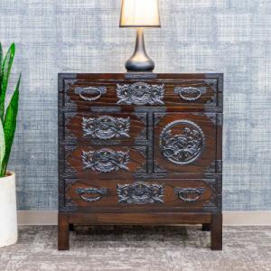 ふるさと納税 利府町 仙台箪笥 脚付帳場箪笥 拭き漆塗り KC-19B (お申込書返送後1ヵ月〜4ヵ月程度でお届け)