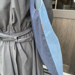 ふるさと納税 福山市 デニム加工職人の手仕事から生まれた【デニムエコバッグ】(ツートン)