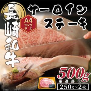 ふるさと納税 松浦市 【A4〜A5】長崎和牛サーロインステーキセット　500g(250g×2枚)(松...
