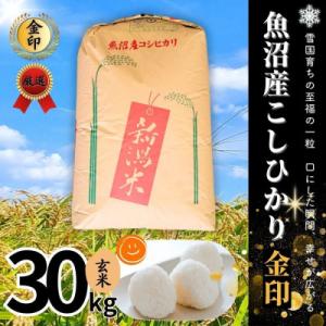 ふるさと納税 十日町市 【令和8年産】魚沼産コシヒカリ金印(玄米)30kg