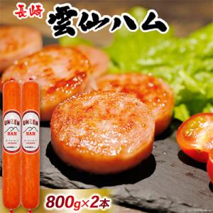 ふるさと納税 島原市 雲仙ハム ポークソーセージ 大(800g×2本)