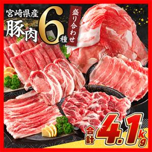 ふるさと納税 日南市 宮崎県産豚肉 6種 盛り合わせ セット 合計4.1kg(日南市)