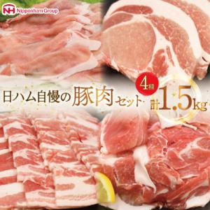 ふるさと納税 日向市 【計1.5kg】宮崎県産豚肉4種セット(ロースしゃぶしゃぶ、バラ焼肉、ロースと...