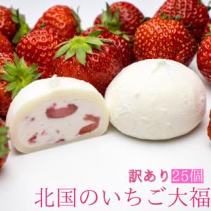 ふるさと納税 一関市 【訳あり】北国のいちご大福 25個入り 冷凍 個包装 (1個40g×25個)