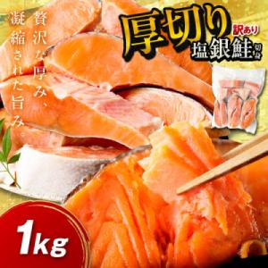 ふるさと納税 京丹後市 【訳あり・不揃い】お手軽!絶品!厚切り 塩銀鮭切身 (プロトン凍結)約1kg...