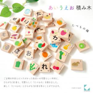 ふるさと納税 郡上市 おもちゃ KATOMOKU あいうえお積み木 たべもの km-117 木製 知...