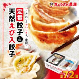 ふるさと納税 坂戸市 【ぎょうざの満洲】定番餃子&amp;天然えび入餃子　食べ比べ2種(72個)