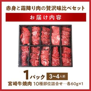 ふるさと納税 都城市 宮崎牛赤身焼肉10種盛焼...の詳細画像3
