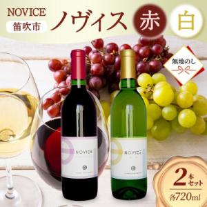 ふるさと納税 笛吹市 【無地熨斗】ワイン NOVICE 赤&amp;白 飲み比べ 各1本 セット 日川中央葡...
