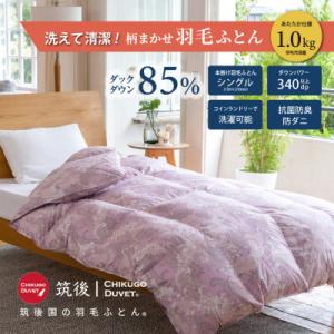 ふるさと納税 広川町 【訳あり】洗える羽毛本掛け布団85%1.0kgシングル(ピンク・ベージュ系)【...