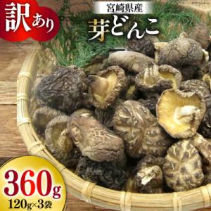 ふるさと納税 美郷町 【訳あり】宮崎県産乾椎茸・芽どんこ(チャック袋入り)計360g(120g×3袋...