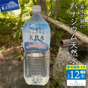 ふるさと納税 富士吉田市 富士北麓のバナジウム天然水 2L×6本×2箱 5年保存水 ペットボトル 長...