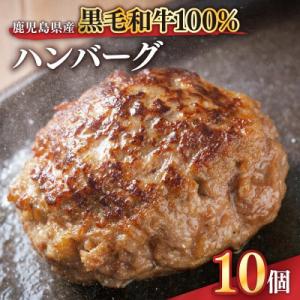 ふるさと納税 鹿屋市 鹿児島県産 黒毛和牛 100% ハンバーグ 10個 1525 KN041-00...
