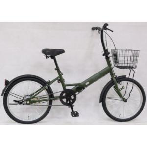 ふるさと納税 四日市市 オリタタミ自転車20型　バスケット付　マットカーキ