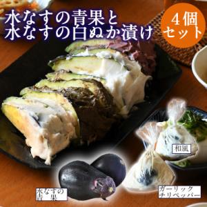 ふるさと納税 泉佐野市 水なすの青果2個と白ぬか漬け4個セット