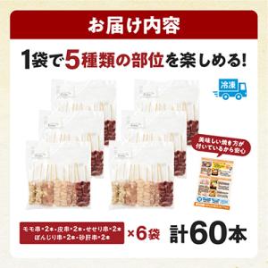 ふるさと納税 宮崎市 国産若鶏の焼き鳥5種60...の詳細画像3