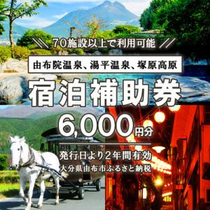 ふるさと納税 由布市 由布市(湯布院、由布院、湯平、塚原高原)ふるさと納税宿泊補助券6,000円分