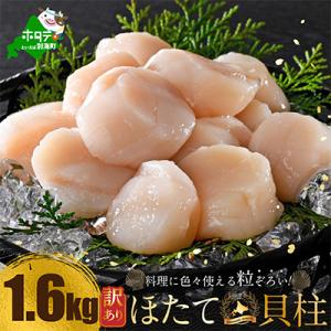 ふるさと納税 別海町 とまらない北海道 ほたて貝柱1.6kg 刺身用 海鮮丼 訳あり大玉 冷凍 帆立...