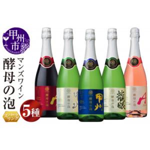 ふるさと納税 甲州市 【マンズワイン】スパークリングワイン 酵母の泡 5種セット
