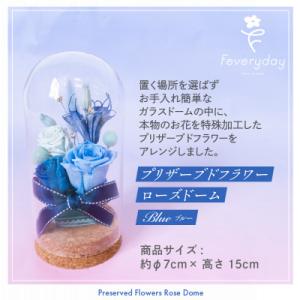 ふるさと納税 佐倉市 プリザーブドフラワーローズドーム ブルー系 お祝いやお誕生日におすすめ