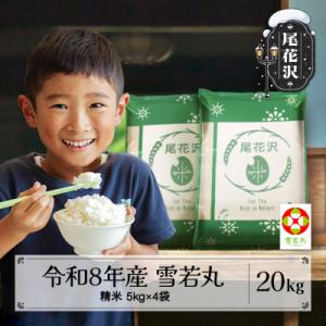 ふるさと納税 尾花沢市 【先行受付】令和8年産 新米 精米 雪若丸 20kg 5kg×4袋 山形県 ja-ywsxb20