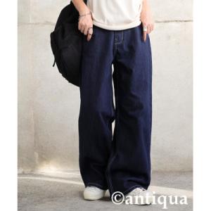 ふるさと納税 和泉市 【ANTIQUA/アンティカ】ワイドデニムパンツ　ノンウォッシュ　S　(PL-...