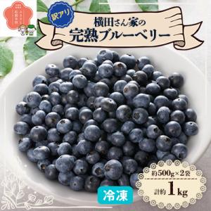 ふるさと納税 稲敷市 横田さん家の訳アリ冷凍完熟ブルーベリー　500g×2袋