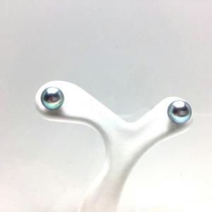 ふるさと納税 志摩市 老舗の真珠専門店・高品質 アコヤ真珠 ブルーピアス 5.0〜5.5ミリ K18...
