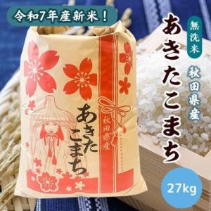 ふるさと納税 潟上市 令和7年産 秋田県産あきたこまち 無洗米 27kg