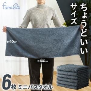 ふるさと納税 泉佐野市 ファミーユ ミニバスタオル 6枚(ナイトブルー)
