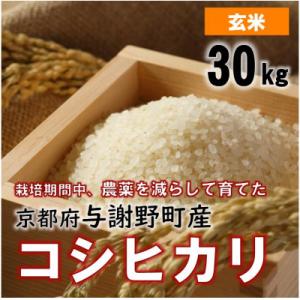 ふるさと納税 与謝野町 令和7年産米　京都丹後産コシヒカリ　玄米30kg　栽培期間中、農薬を減らして育てたお米
