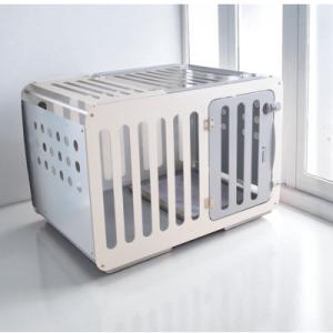 ふるさと納税 国立市 アルミ製犬用ケージ 高級ペットサークル「i100」天版キャスター付き【ホワイト×ライトグレー】