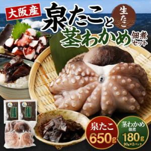 ふるさと納税 阪南市 ●期間限定【10月31日より順次発送】大阪産「泉タコ(生たこ)」650gと「茎わかめ佃煮」180g