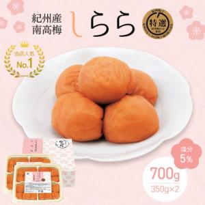 ふるさと納税 田辺市 紀州産南高梅 梅干し しらら (塩分5%)700g(350g×2入)【nkt0...