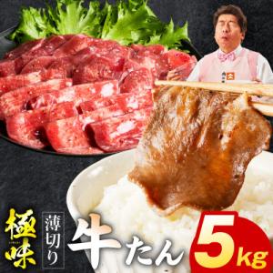 ふるさと納税 泉佐野市 薄切り牛たん 5kg 氷温熟成×旨塩ダレ 味付き 訳あり 小分け mrz0297