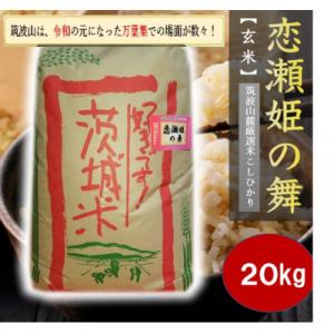 ふるさと納税 茨城県 【玄米20kg】筑波山麓厳選★検査1等米こしひかり【恋瀬姫の舞】令和7年産