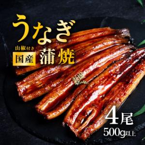 ふるさと納税 下妻市 国産 うなぎ蒲焼 上うなぎ4尾 合計500g以上