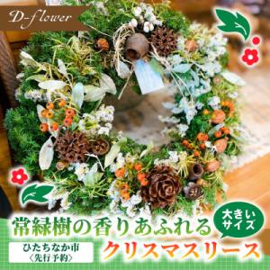 ふるさと納税 ひたちなか市 【2026年11月下旬以降発送開始】常緑樹の香りあふれるクリスマスリース(大きいサイズ)