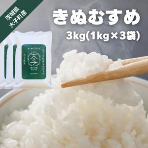 ふるさと納税 大子町 【数量限定】大子産米 きぬむすめ 3kg(1kg×3袋)|茨城県 大子町 白米 令和7年産