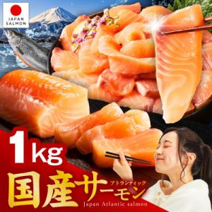 ふるさと納税 泉佐野市 国産アトランティックサーモン 1kg ポーション 小分け 真空パック 訳あり nbj0011