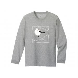 ふるさと納税 小清水町 モンベル×小清水町コラボウイックロン長袖Tシャツ「シマエナガ」 ヘザーチャコ...