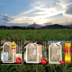 ふるさと納税 茨城県 筑波山麓産 食べ比べ3種セット(あきたこまち・ひとめぼれ・ふくまる)各5kg 計15kg