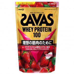 ふるさと納税 倉敷市 明治 ザバス　ホエイプロテイン100　ストロベリー味 450g×1袋 SAVA...