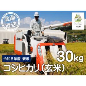 ふるさと納税 中川村 信州産コシヒカリ「富永農園の玄米」30kg　令和8年産