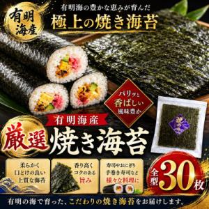 ふるさと納税 玉名市 厳選! 有明海産 焼き海苔 全型 30枚(玉名市)